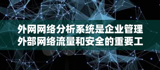 外网网络分析系统是企业管理外部网络流量和安全的重要工具，通过综合分析和监控，帮助企业识别潜在威胁、优化网络性能并确保合规。以下是对外网网络分析系统的详细分析和总结